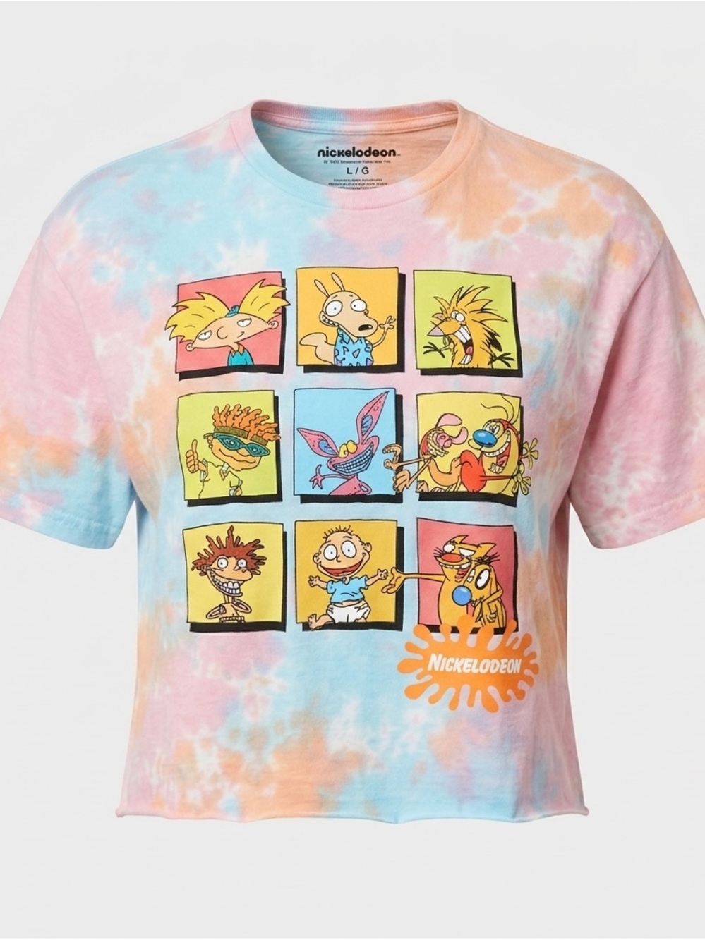 Nickelodeon Tie-Dye Cartoon Tee - Pink and Blue